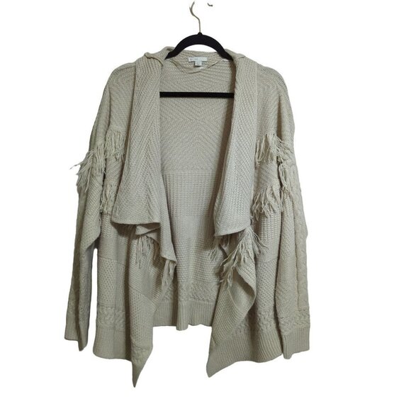 Est.1946 Women's Tan open front cardigan with fringe detail size 18/20W - Picture 1 of 9